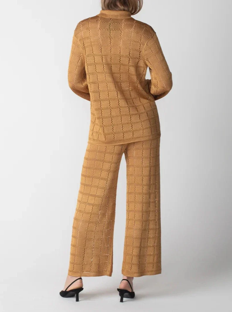 Crochet Patchwork Pants in Camel - Image 3