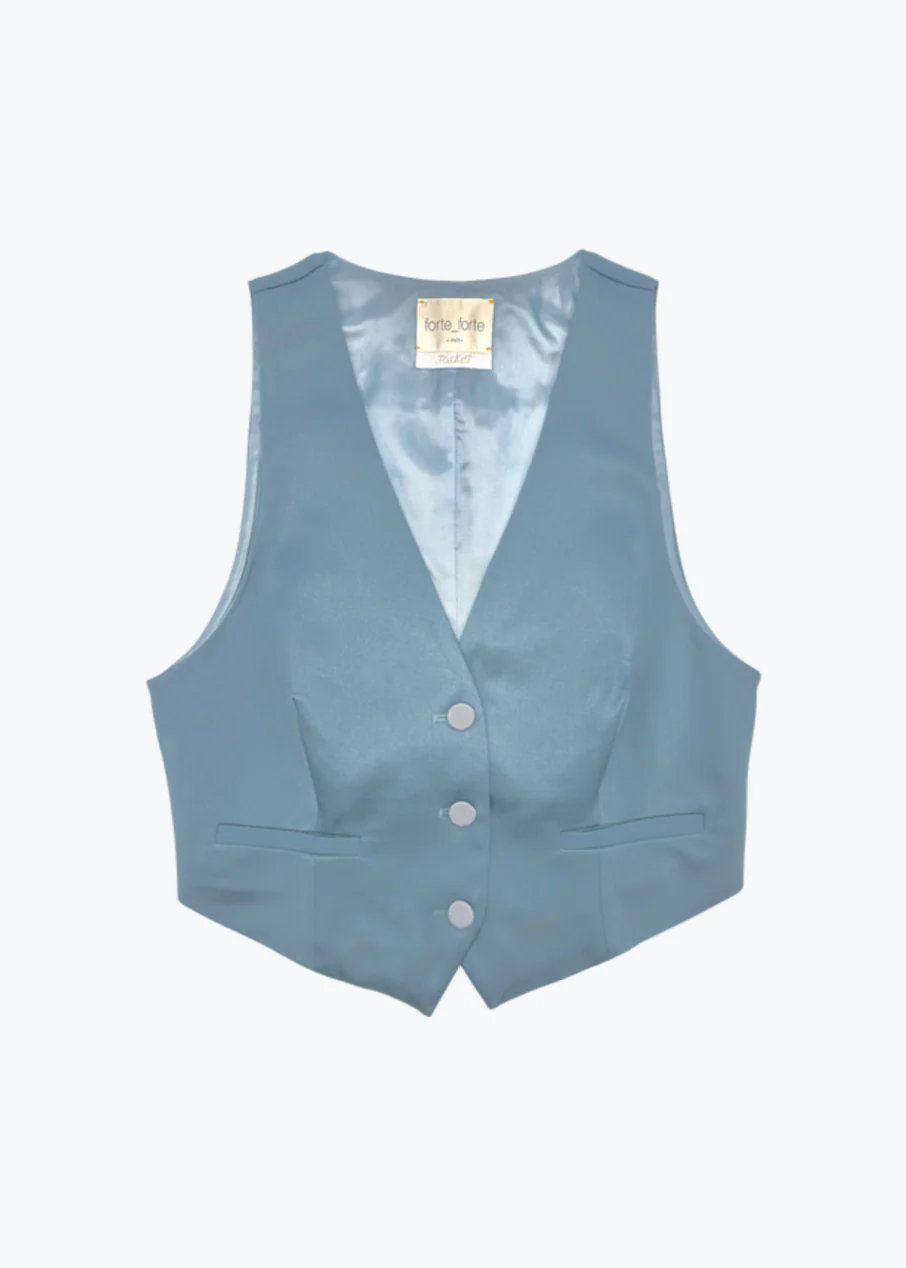 Cropped Vest in Satin