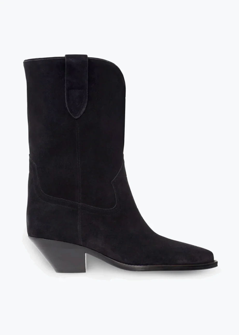 Dahope Suede Boots in Faded Black