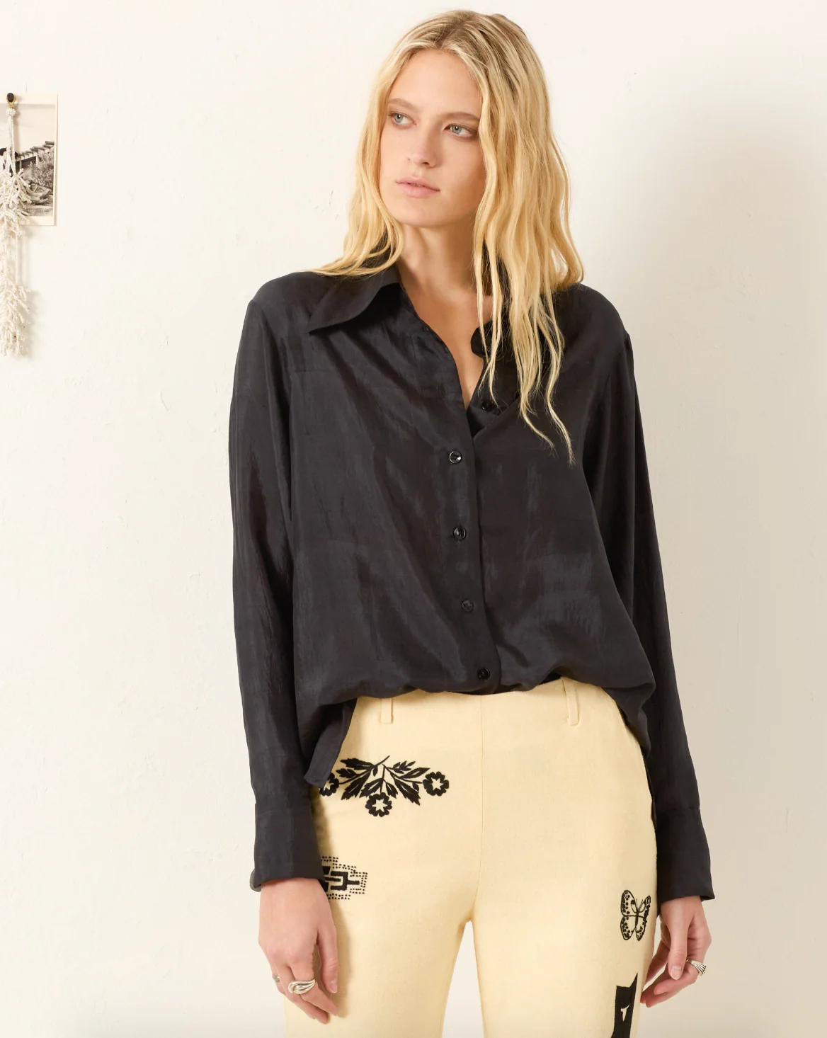 Dana Onyx Silk Shirt