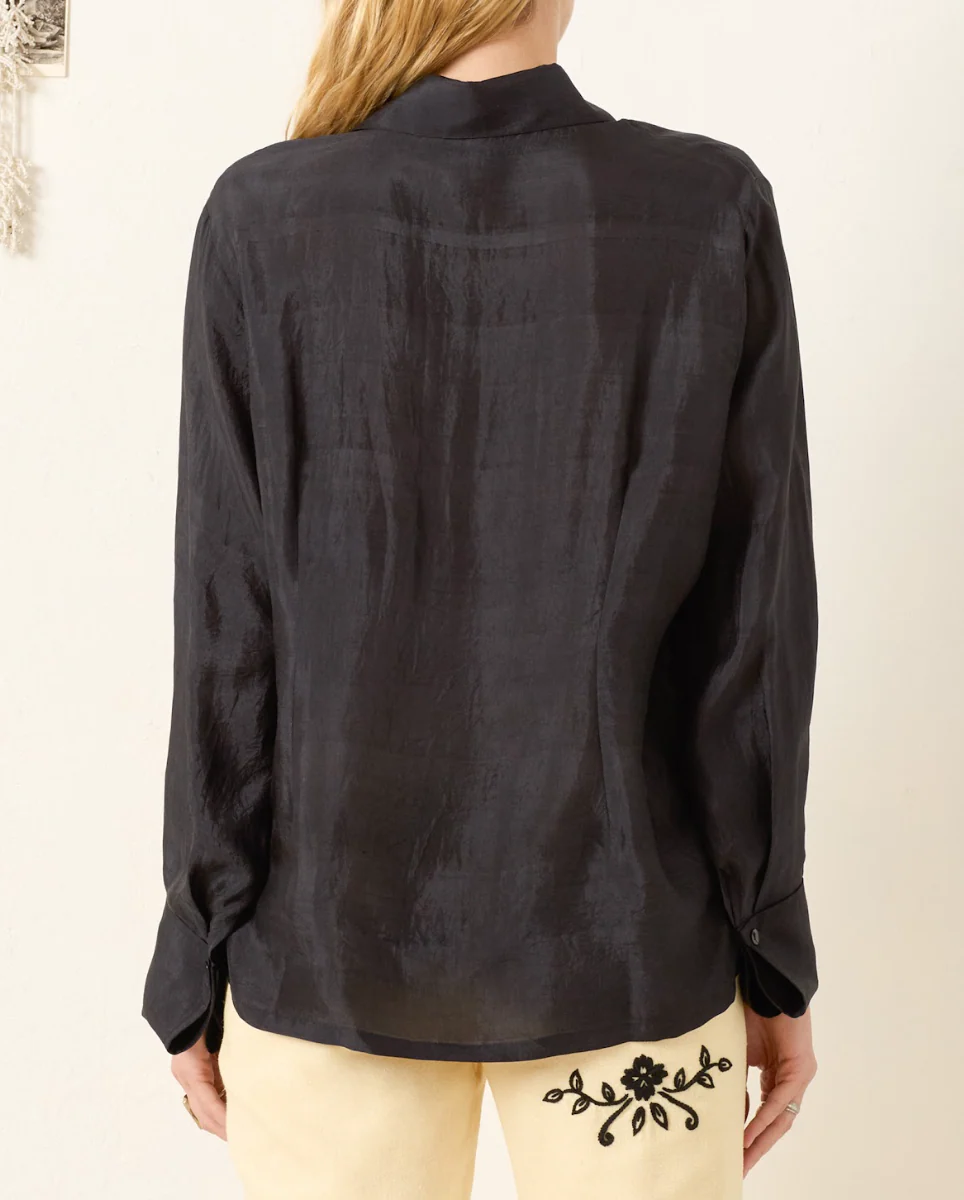 Dana Onyx Silk Shirt - Image 2