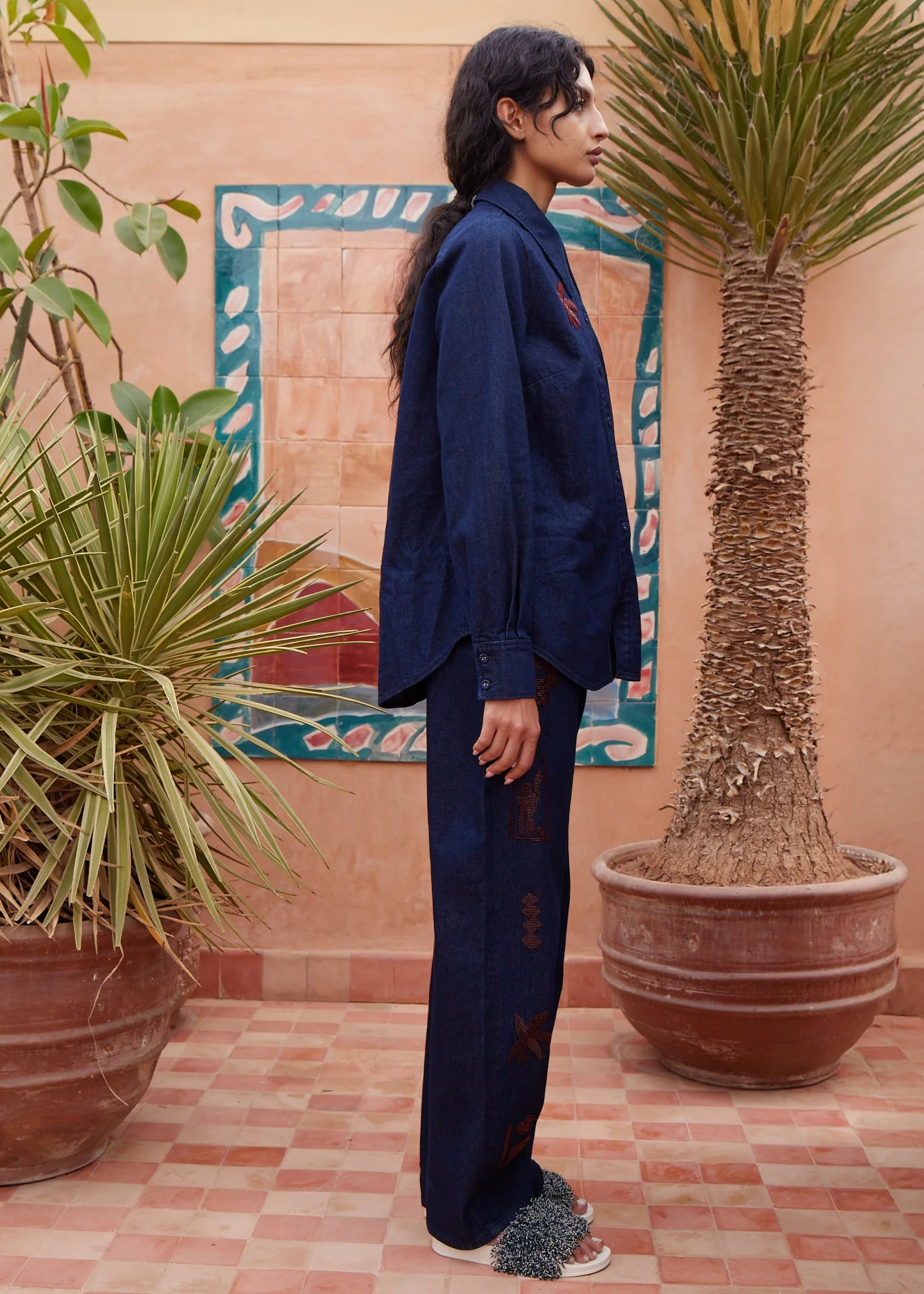 Delany Embellished Denim Shirt - Image 4