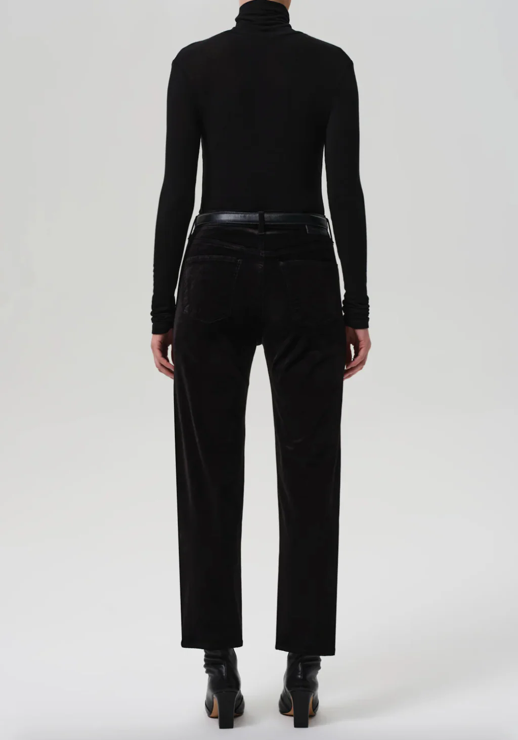 Delfina Straight Velvet In Black - Image 3