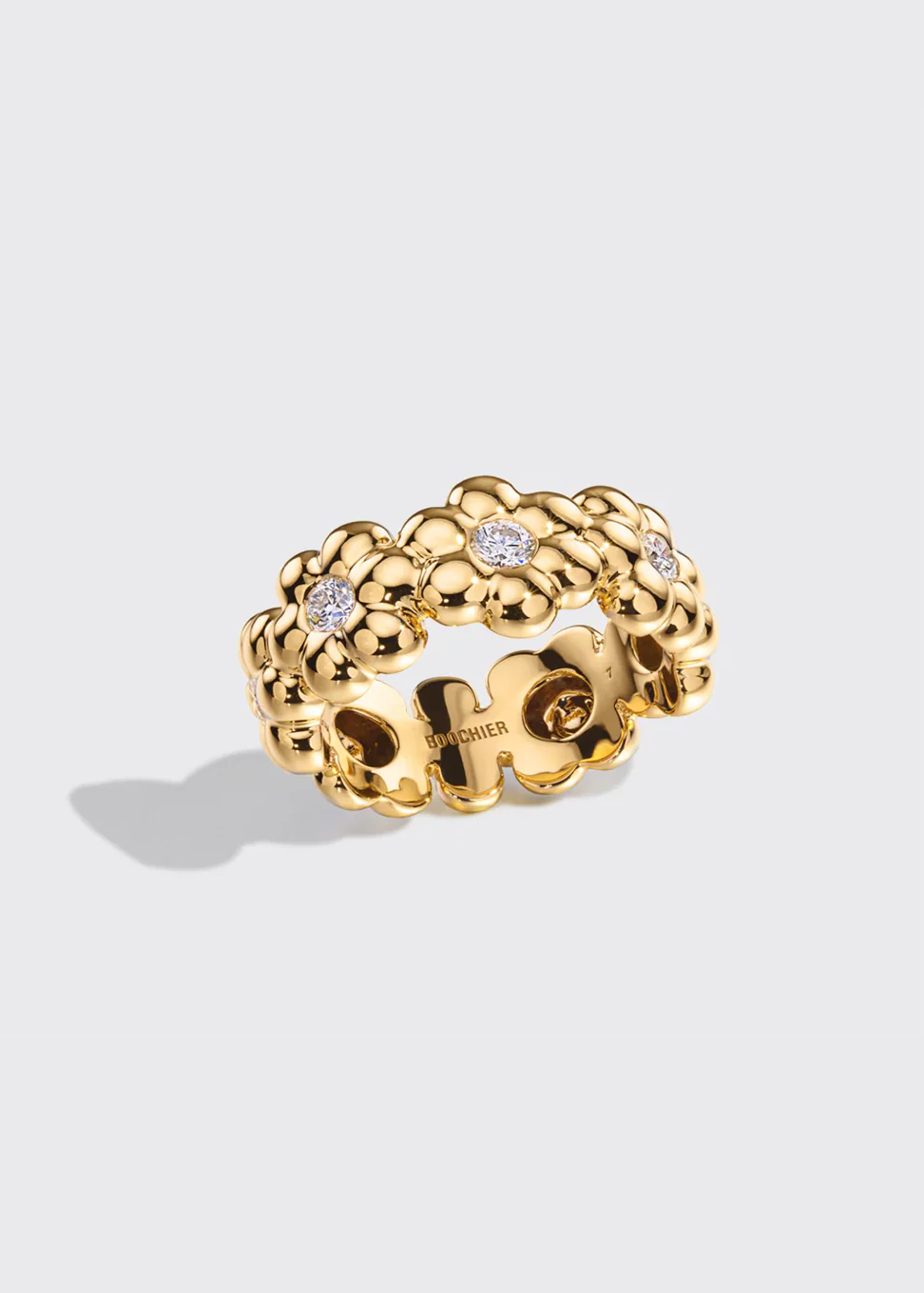 Diamond Flower Puff Ring