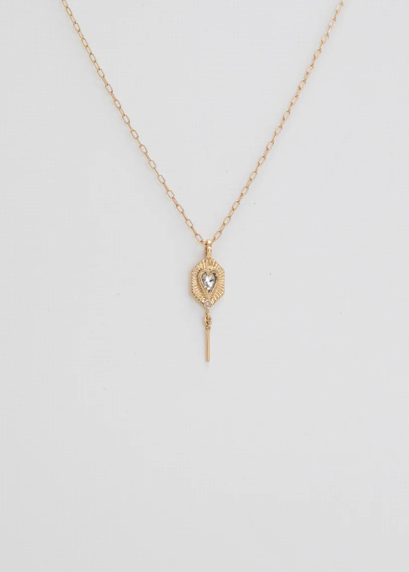 Diamond Heart Gold Plate Necklace