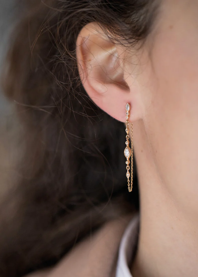 Diamonds Eyes Long Chain (Single Earring) - Image 2