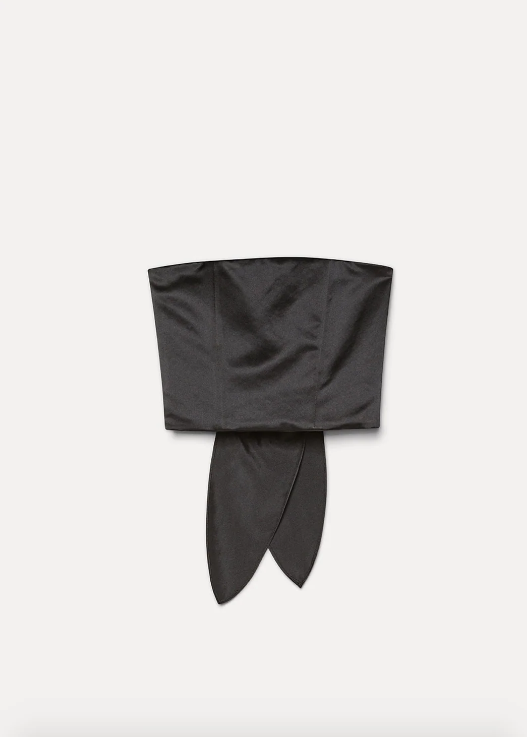 Duchesse Satin Bustier Top in Black