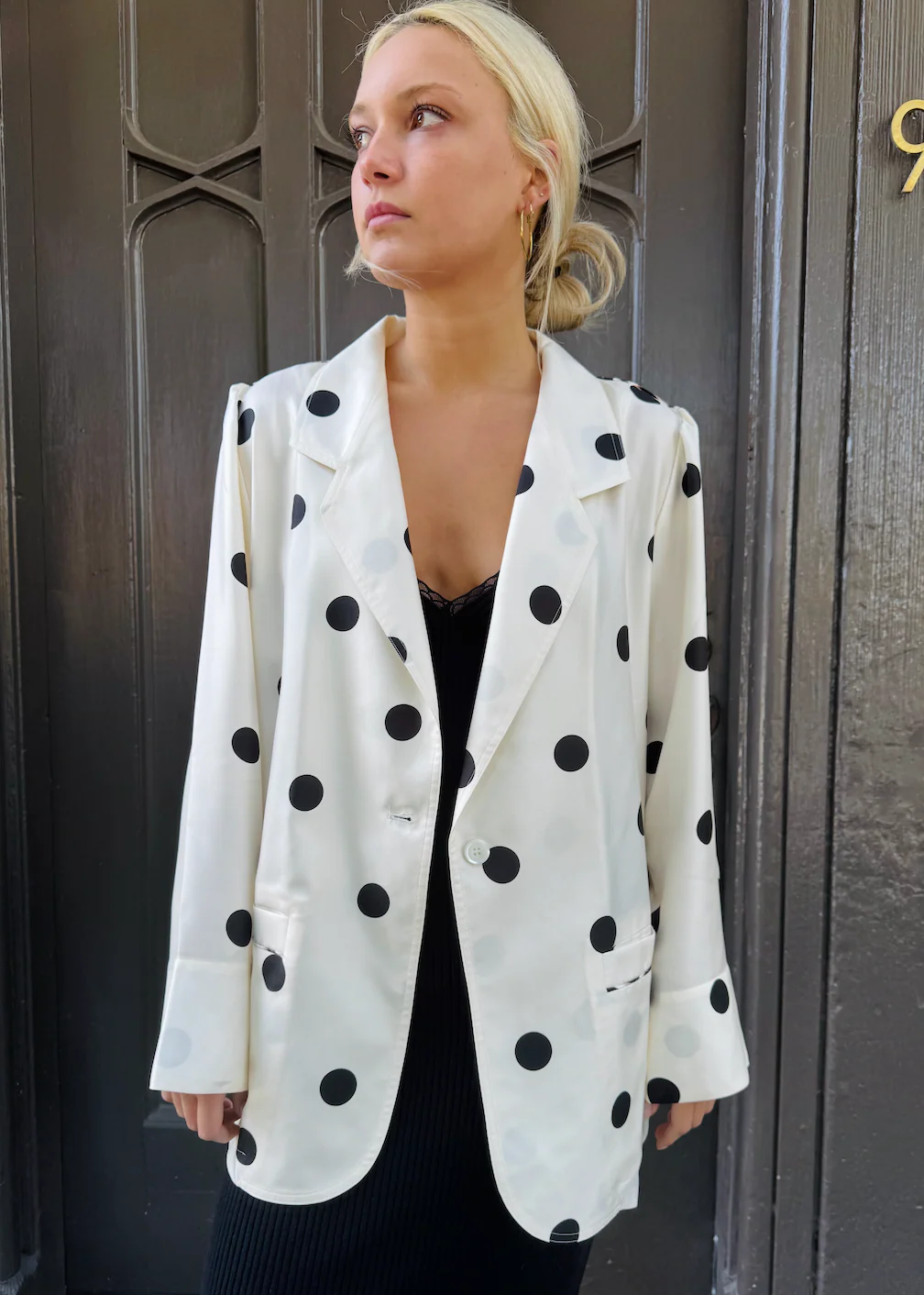 Elichou Silk Polka Dot Blazer - Image 3