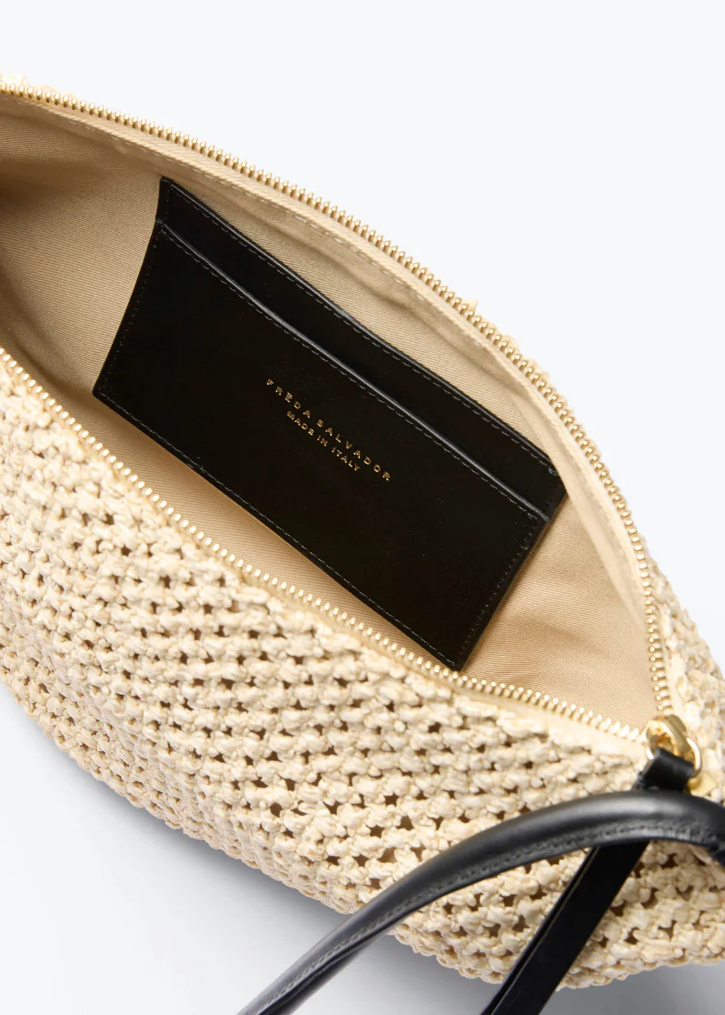 Elodie Crescent Bag in Natural Open Raffia - Image 3