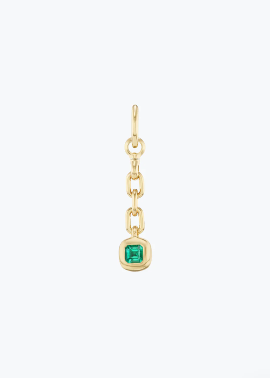 Emerald Carriage Drop Charm