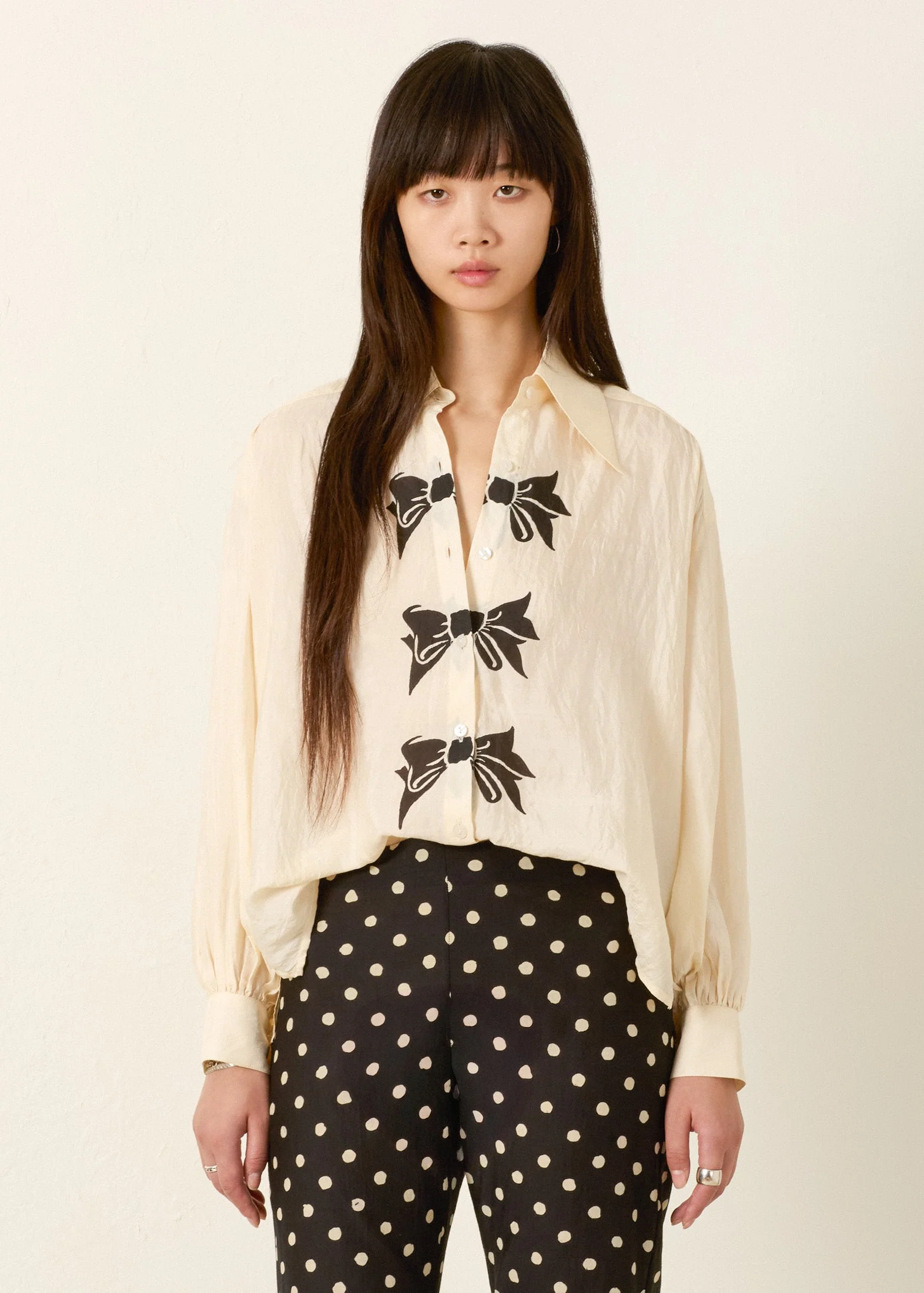 Emery Black Tie Silk Shirt