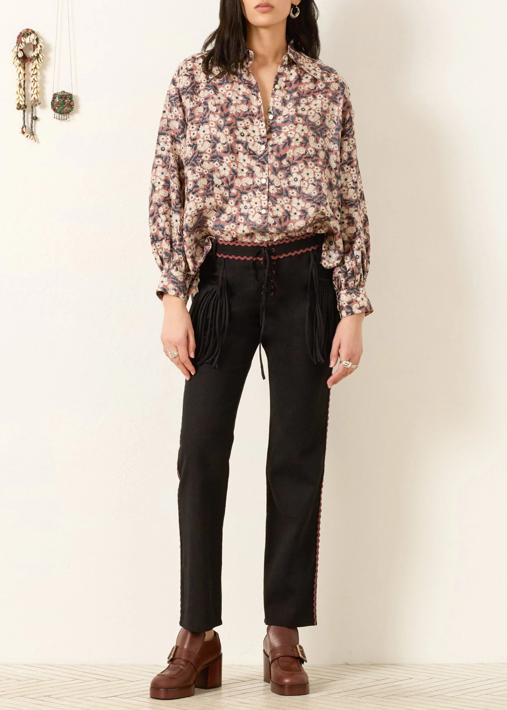 Emery Sepia Floral Shirt - Image 2
