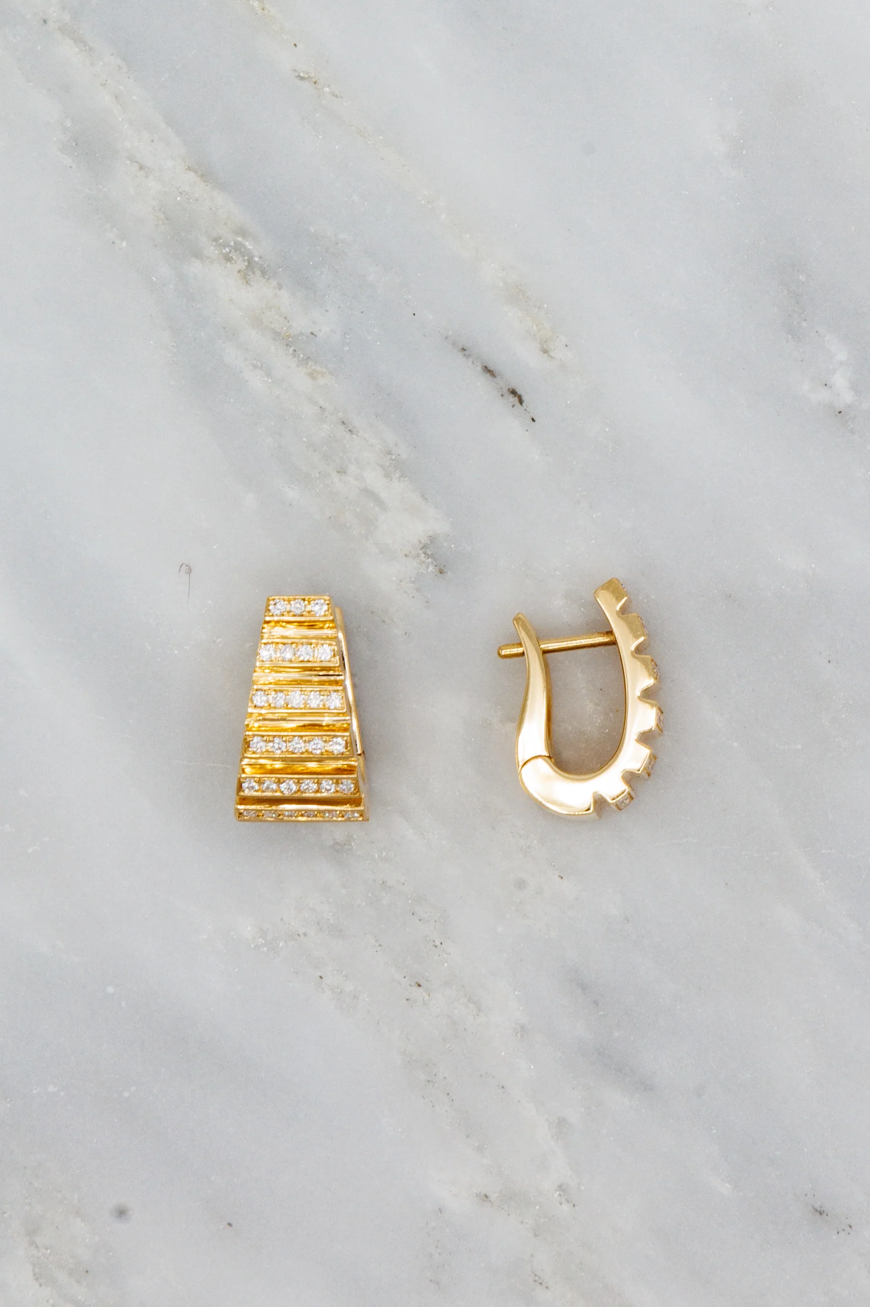 Escalier Large Hoop with Diamond Pave - Image 3