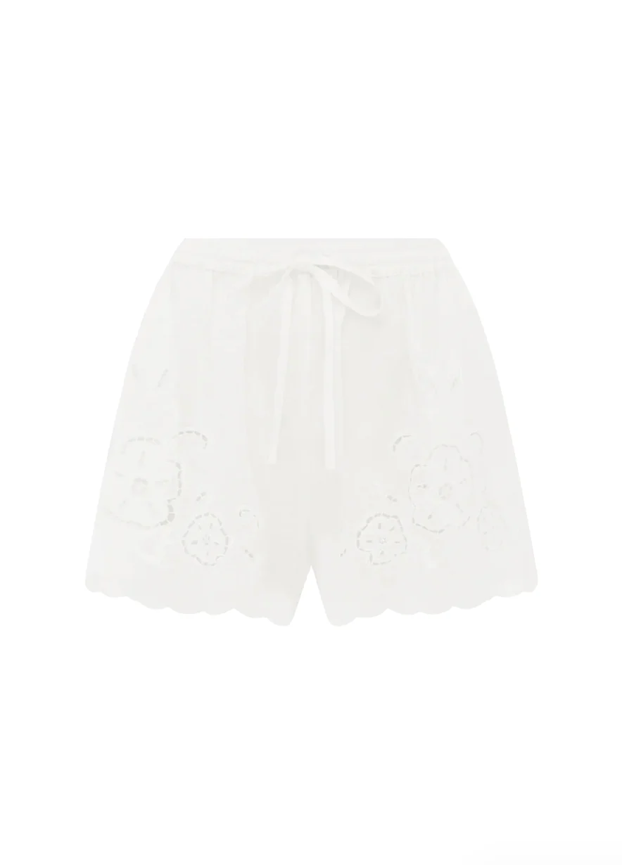Eta Embroidered Linen Shorts - Image 2