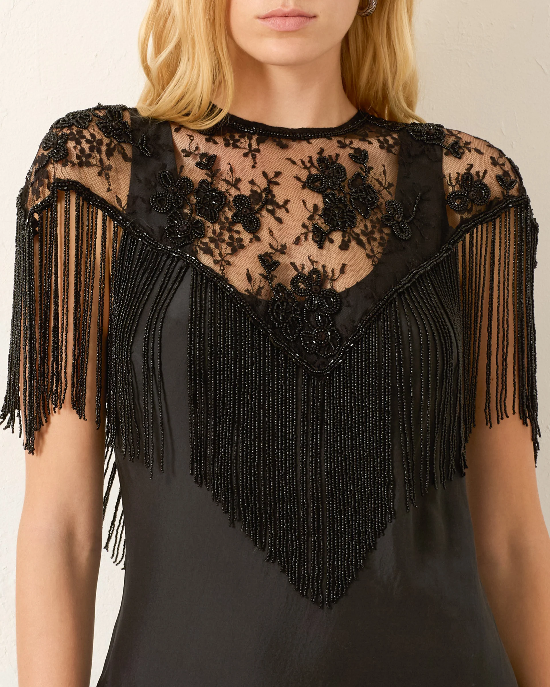 Flou Night Ride Beaded Lace Capelet