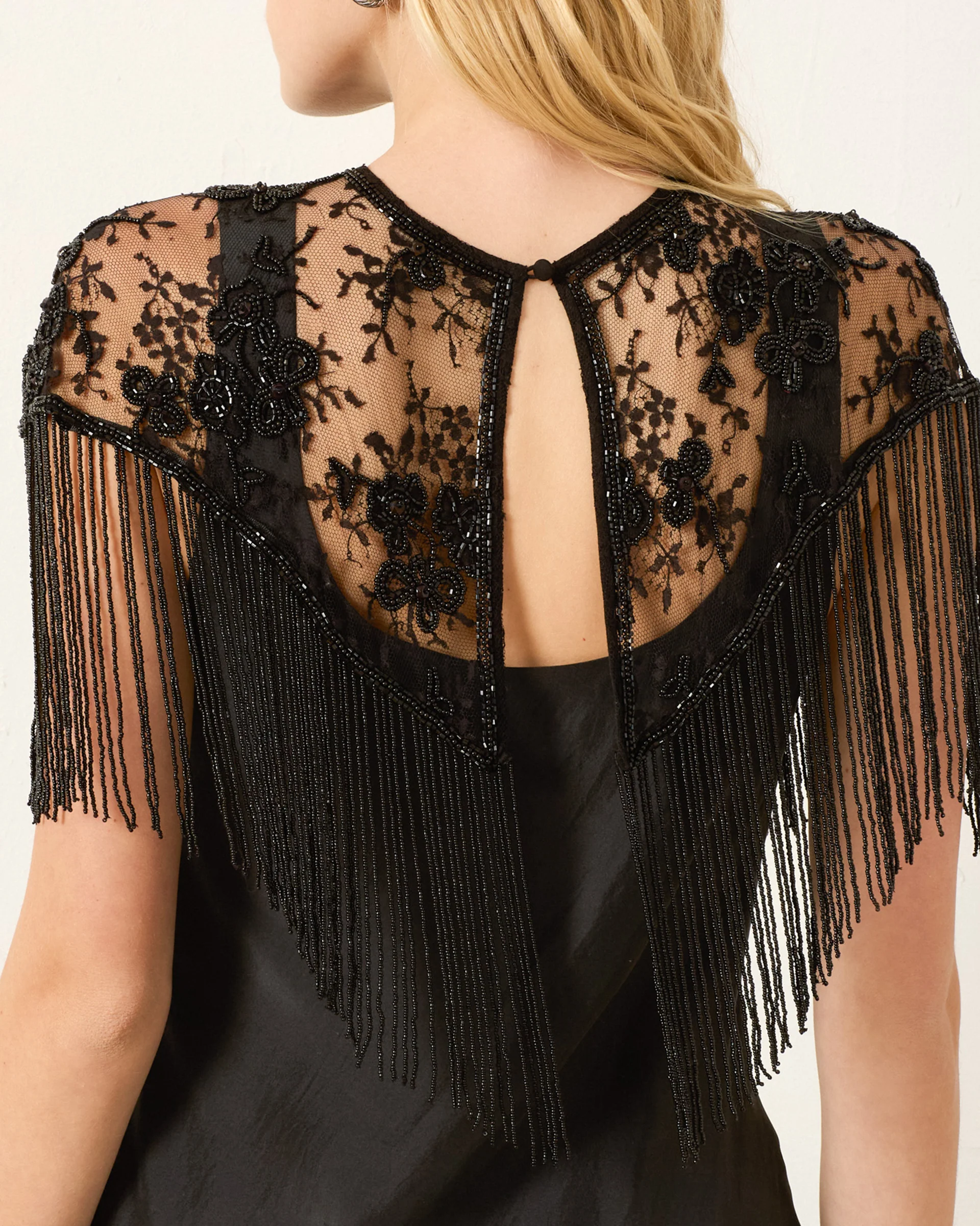 Flou Night Ride Beaded Lace Capelet - Image 2