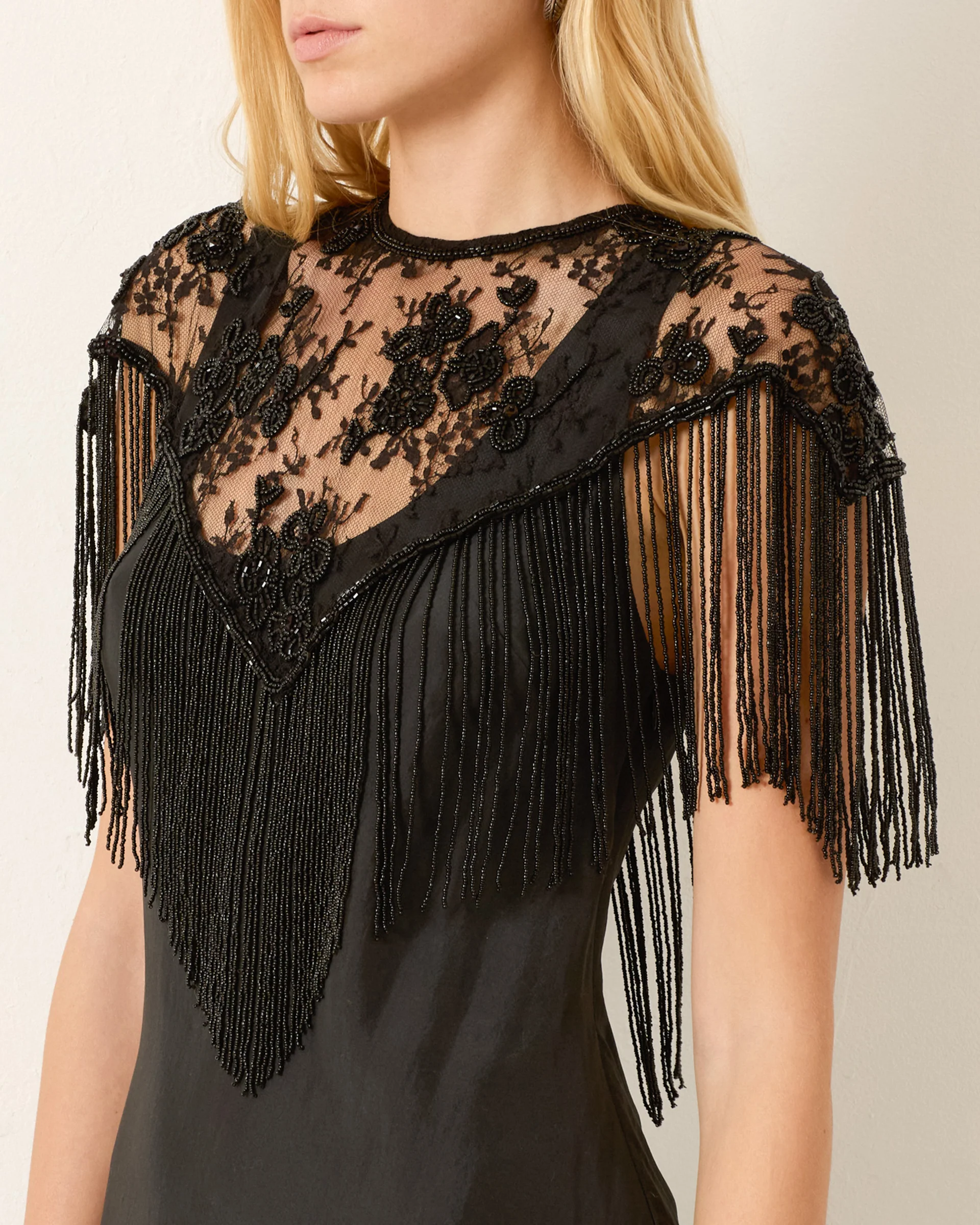 Flou Night Ride Beaded Lace Capelet - Image 3