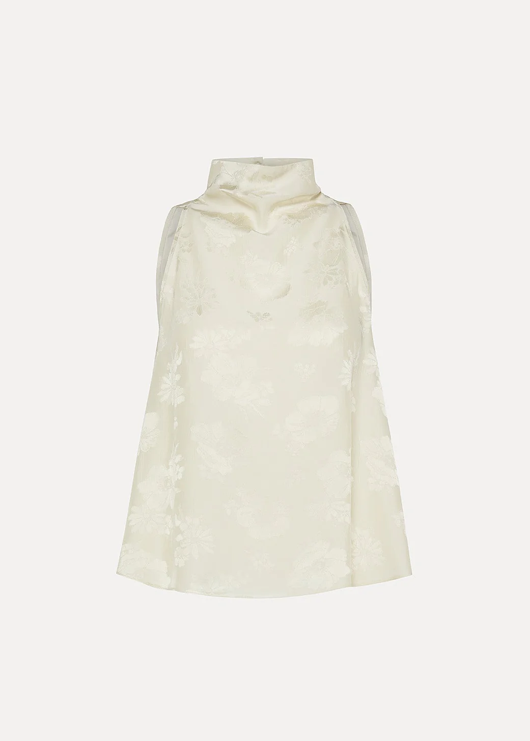 Fluid Bouquet Jacquard Bias Top in Beurre