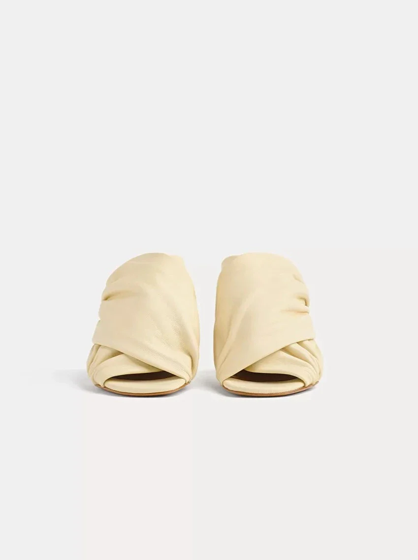 Nappa Leather Heeled Sandals in Ivory - Image 3