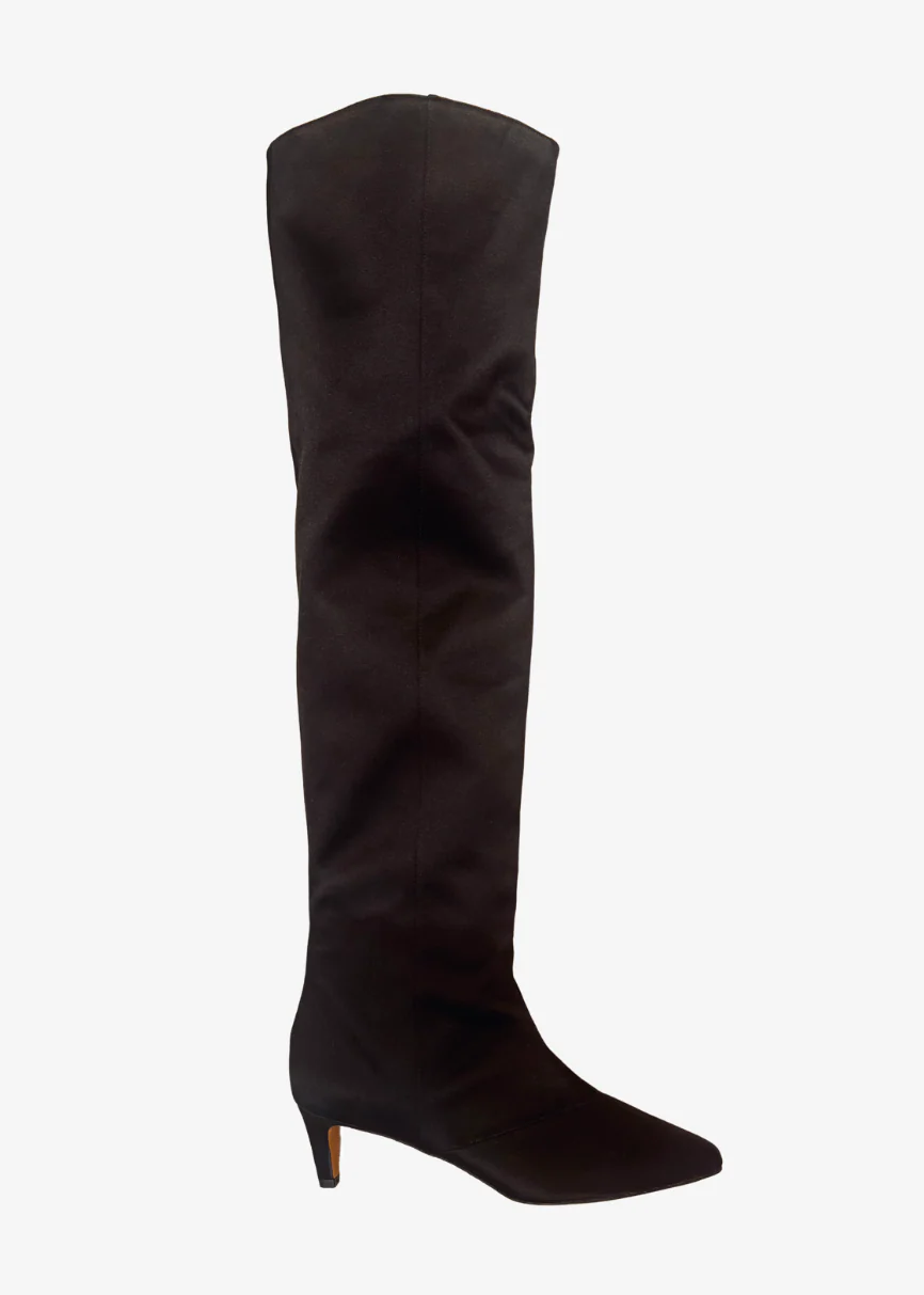 Satin Knee-High Boots