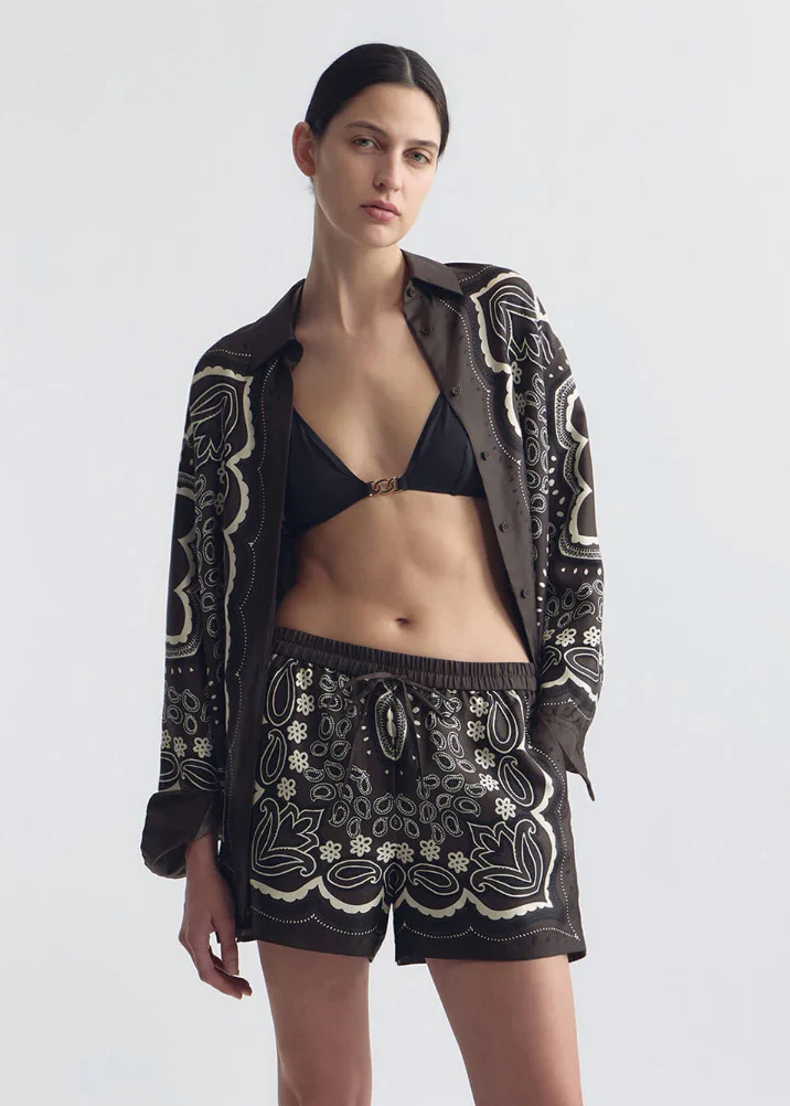 Frances Silk Short in Brown - Image 3