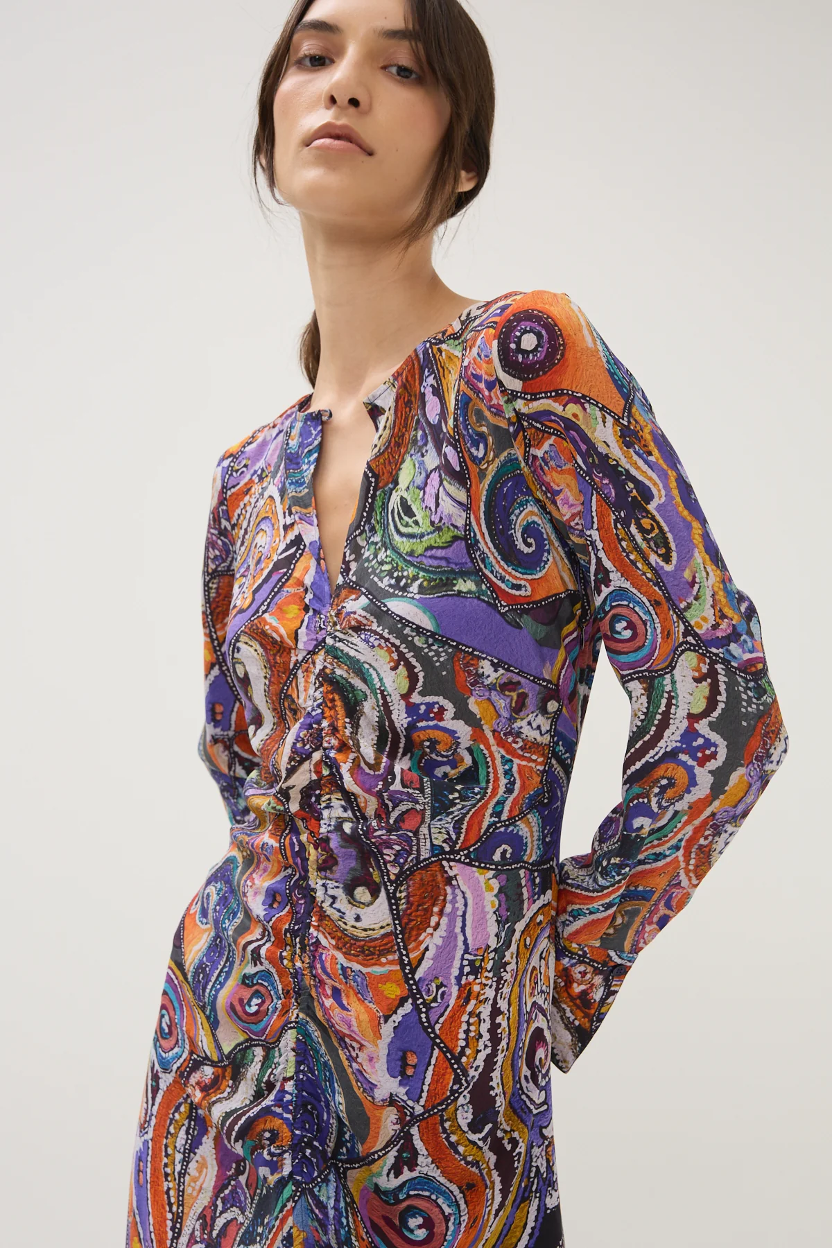 Printed Silk Frank Anouk Long Dress - Image 2