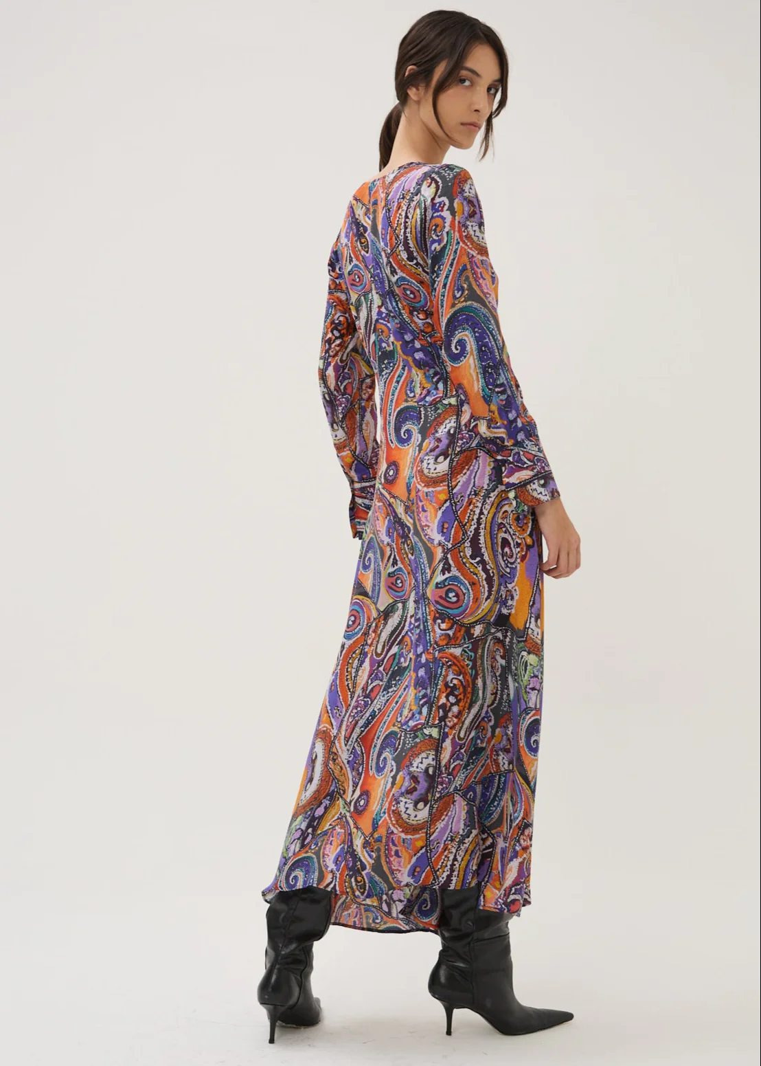 Printed Silk Frank Anouk Long Dress - Image 3