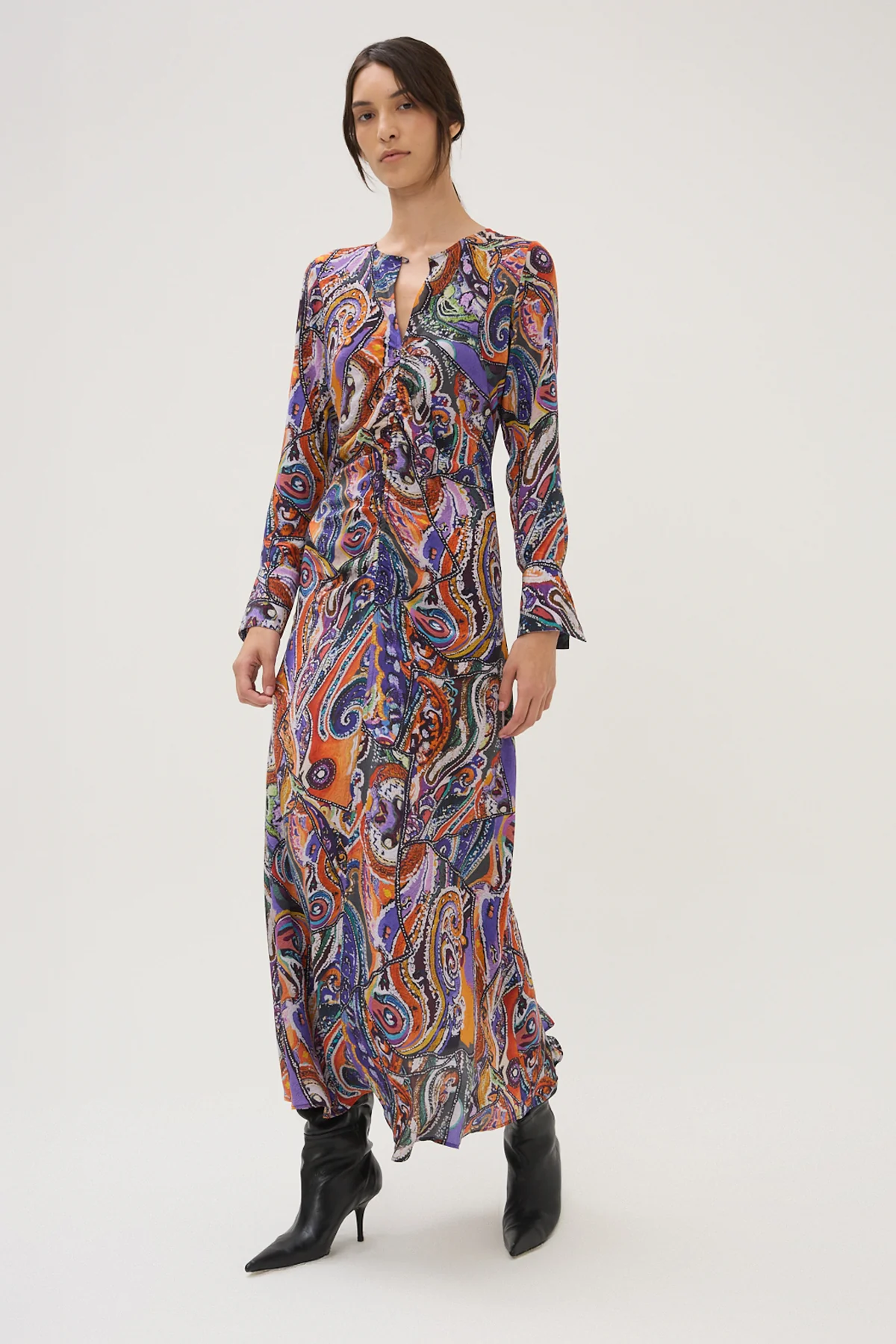 Printed Silk Frank Anouk Long Dress - Image 4
