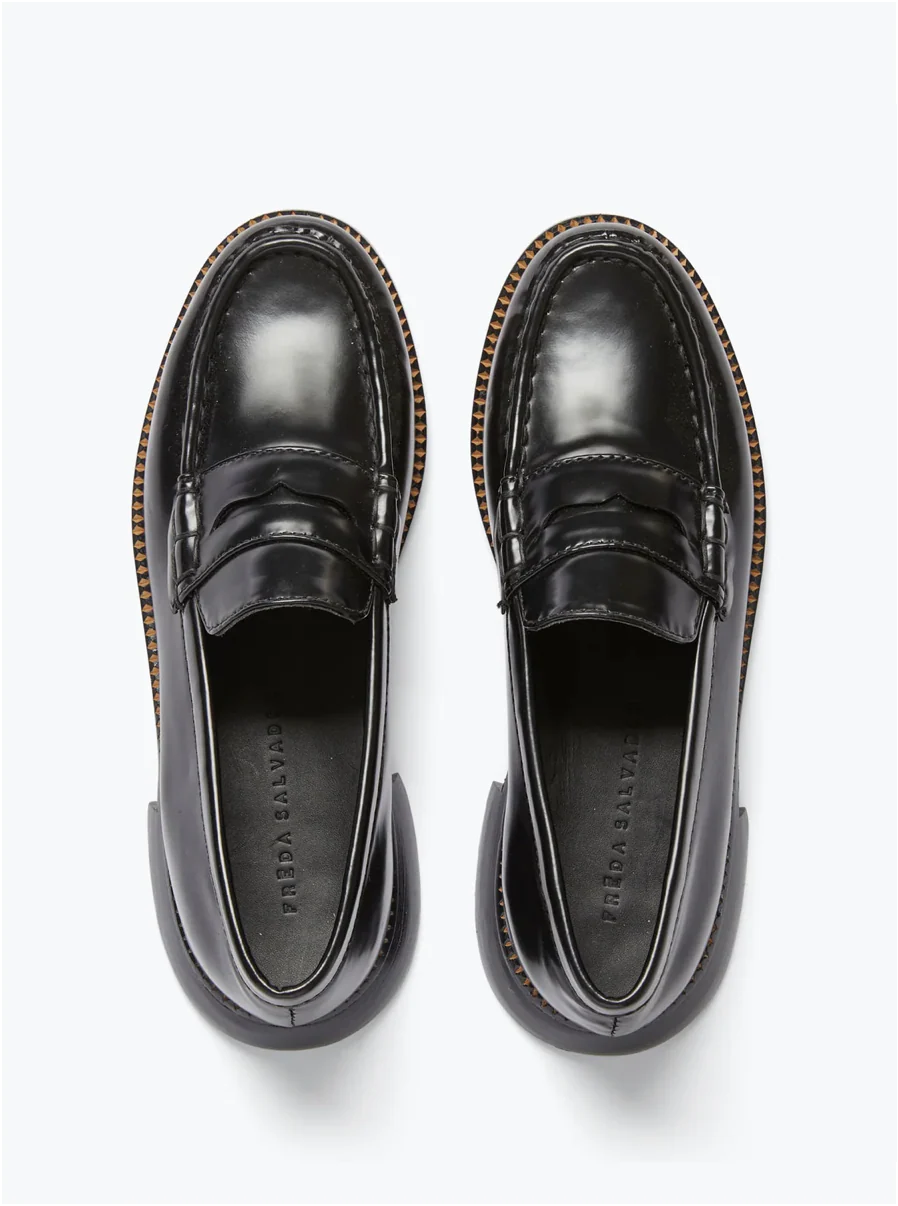 Elba Penny Loafer in Black Spazzolato - Image 3