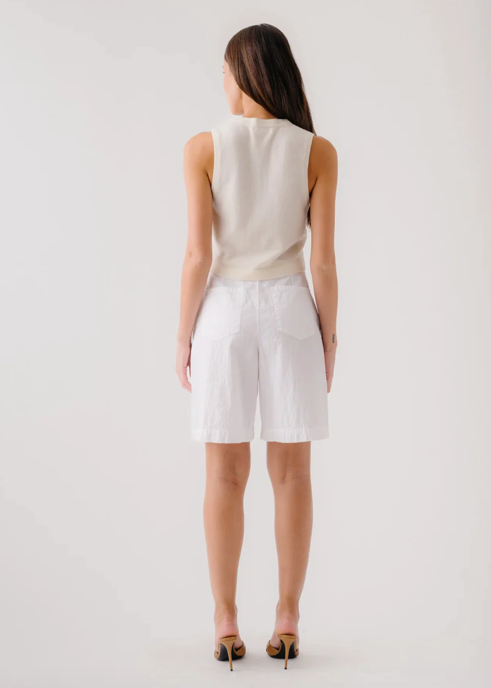 Gemma Seersucker Cinched Longer Shorts - Image 2