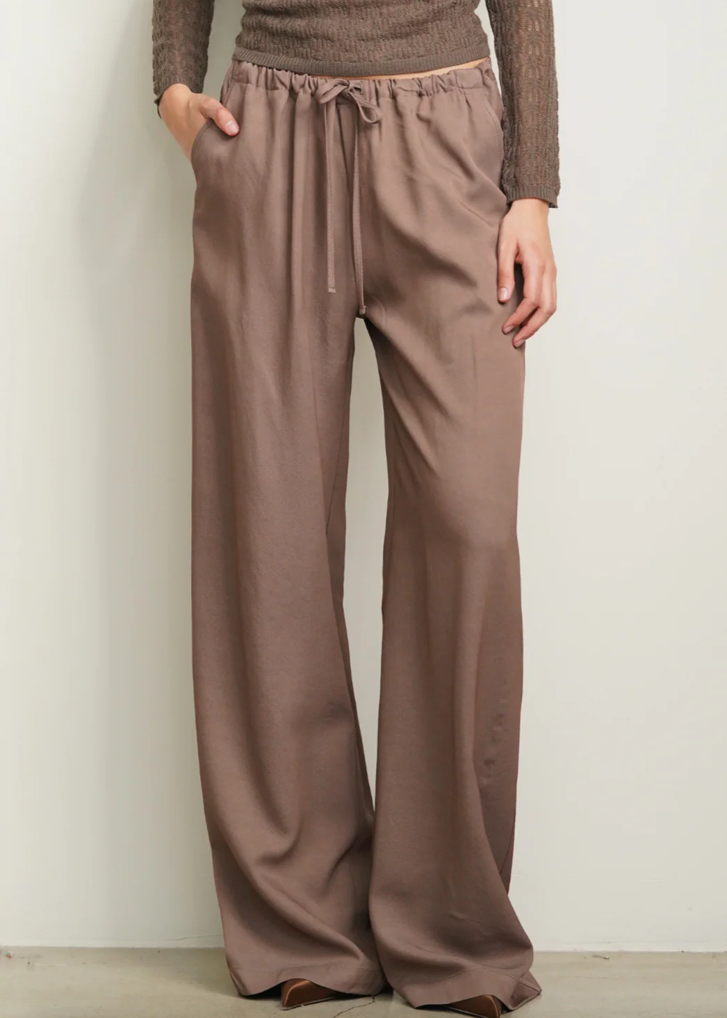 Gemma Pull On Straight Leg Pant in Swiss Brown