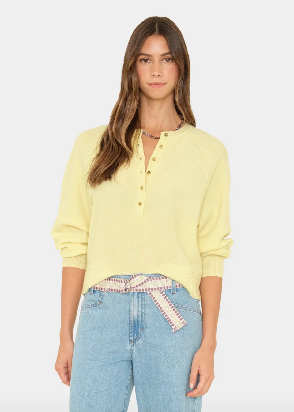 Griffin Cashmere Sweater in Butter Yellow - Image 2