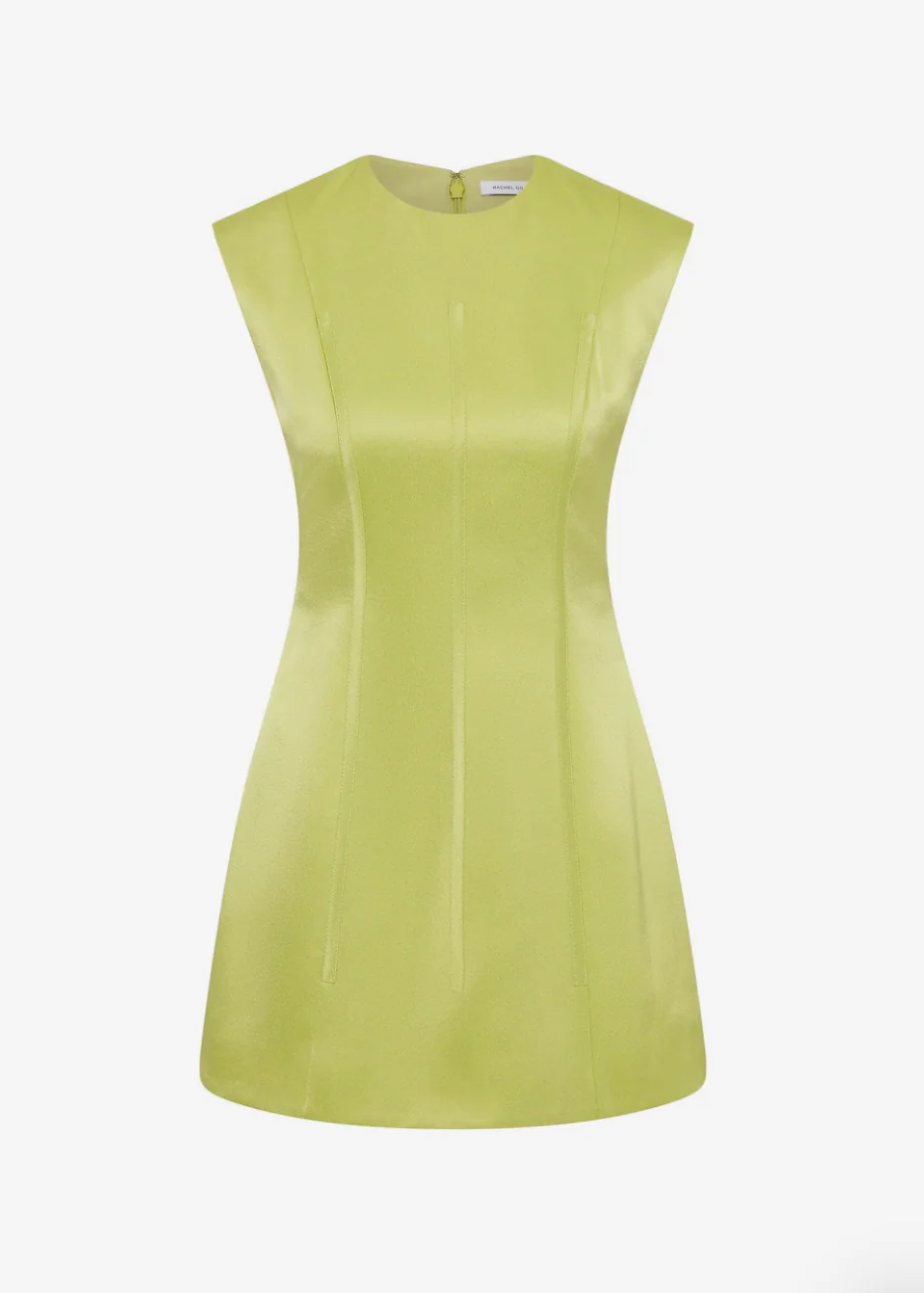 Hallie Mini Dress in Lime