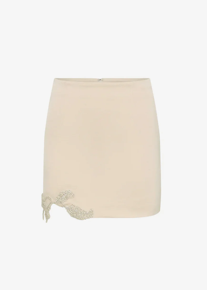 Hallie Mini Skirt in Champagne