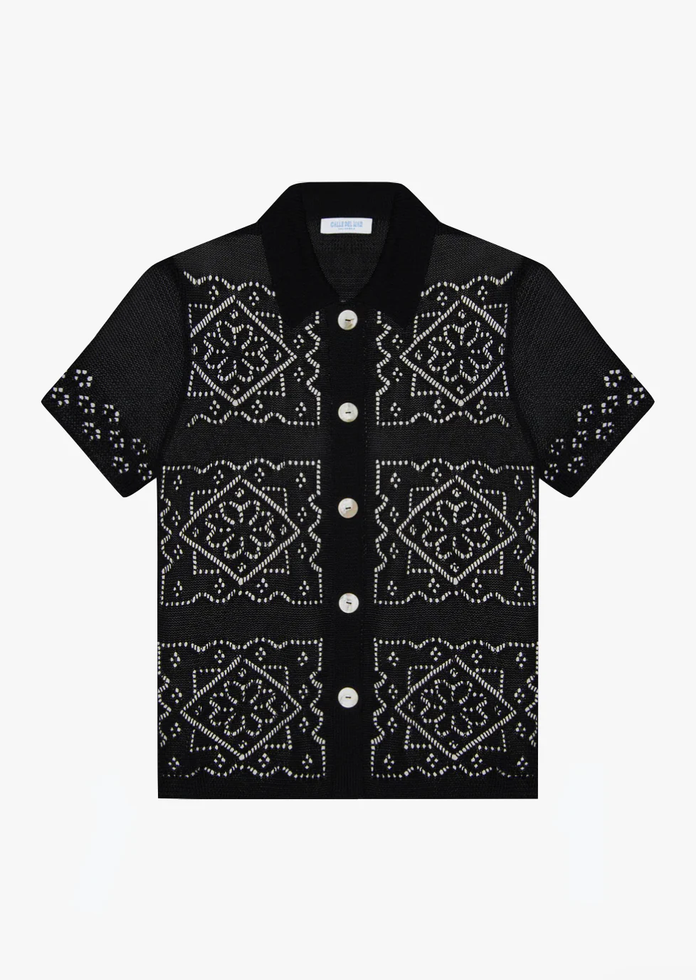 Handkerchief Short Sleeve Shirt In Black