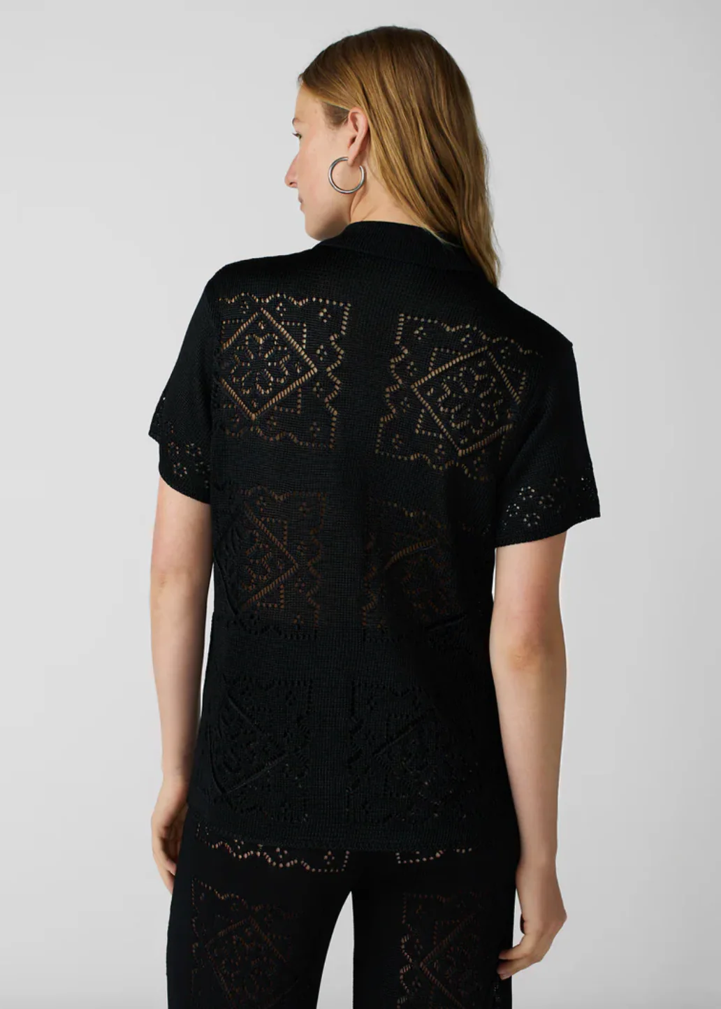 Handkerchief Short Sleeve Shirt In Black - Image 4
