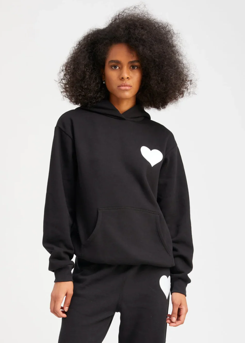 Heart Hoodie in Black & White - Image 2