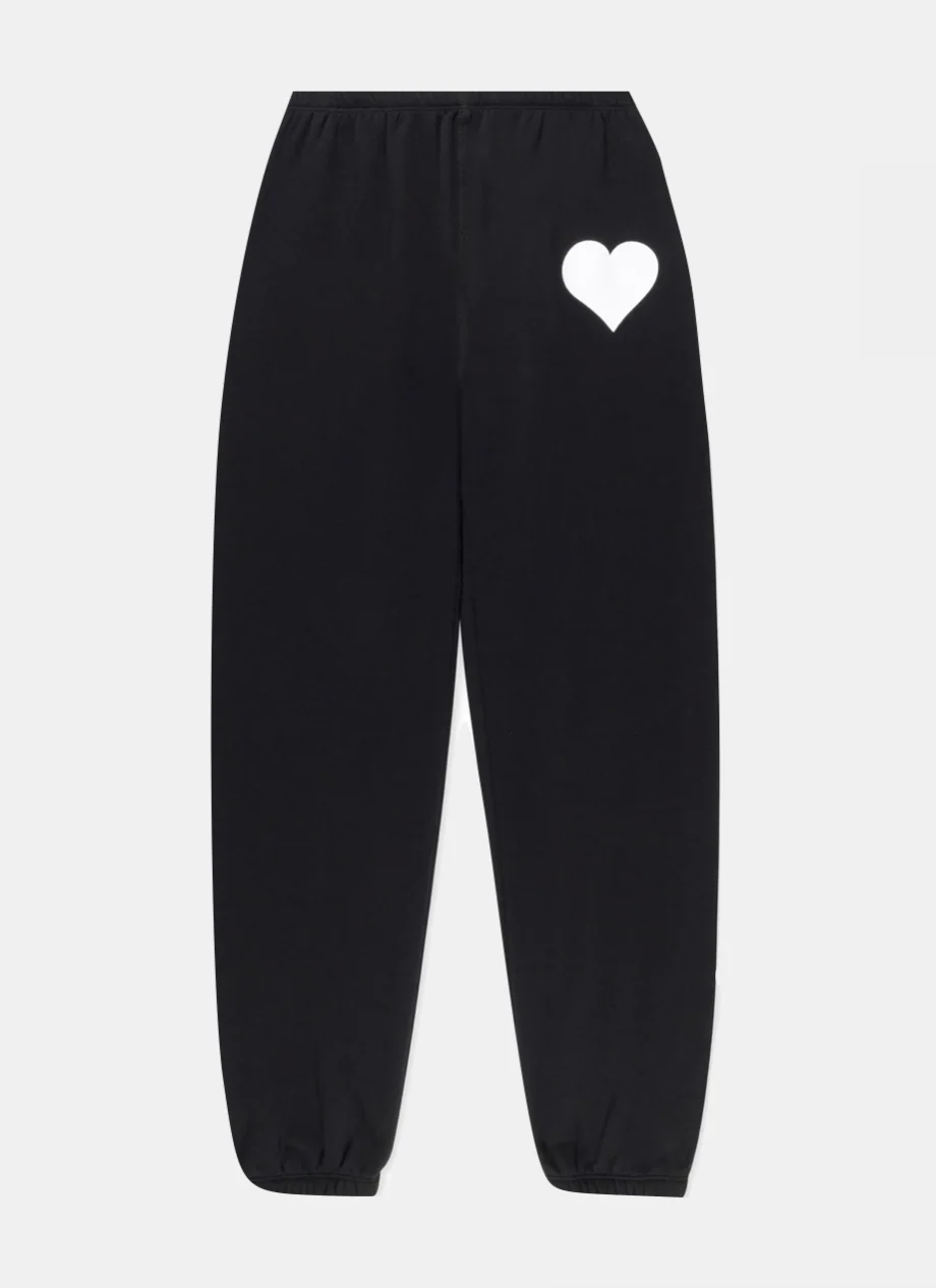 Heart Sweatpants in Black & White