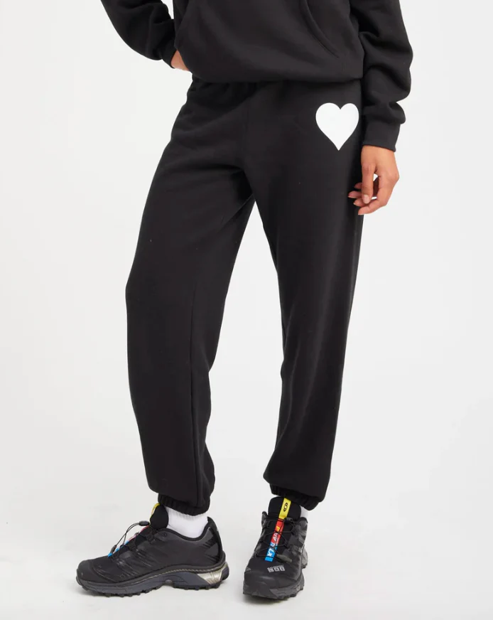 Heart Sweatpants in Black & White - Image 2