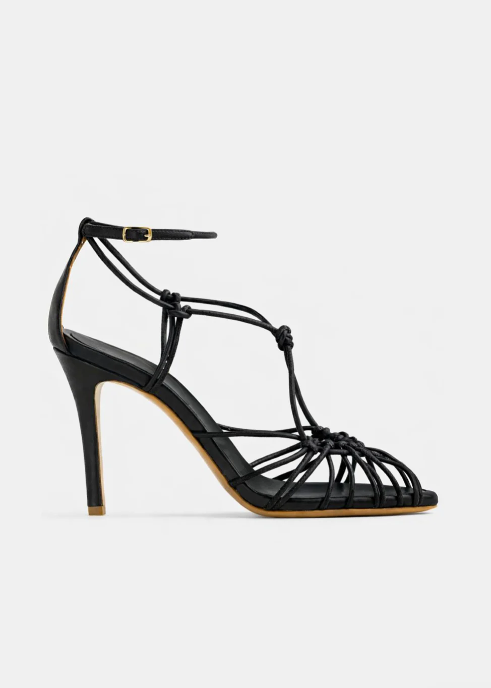 Heeled Sandals with Leather Tubular Laces