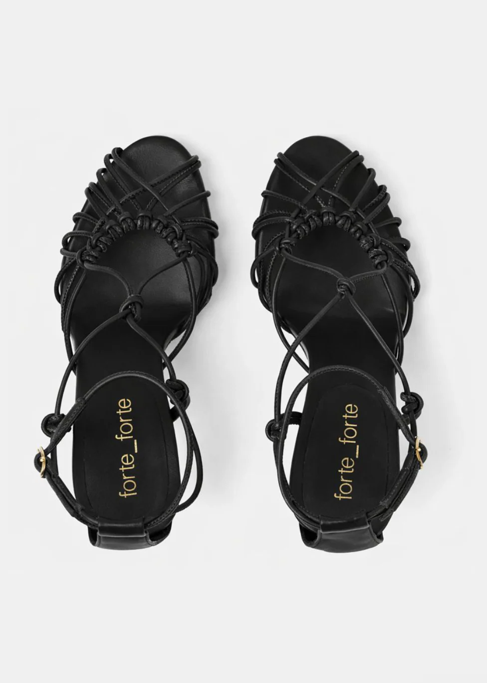 Heeled Sandals with Leather Tubular Laces - Image 2