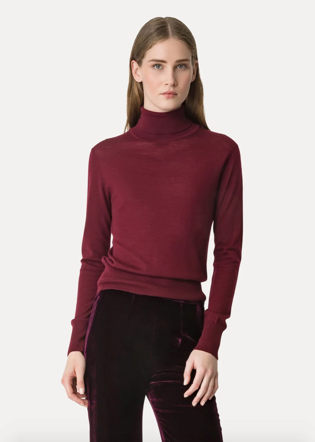 High–Neck Sweater in Superfine Merino Wool - Image 2