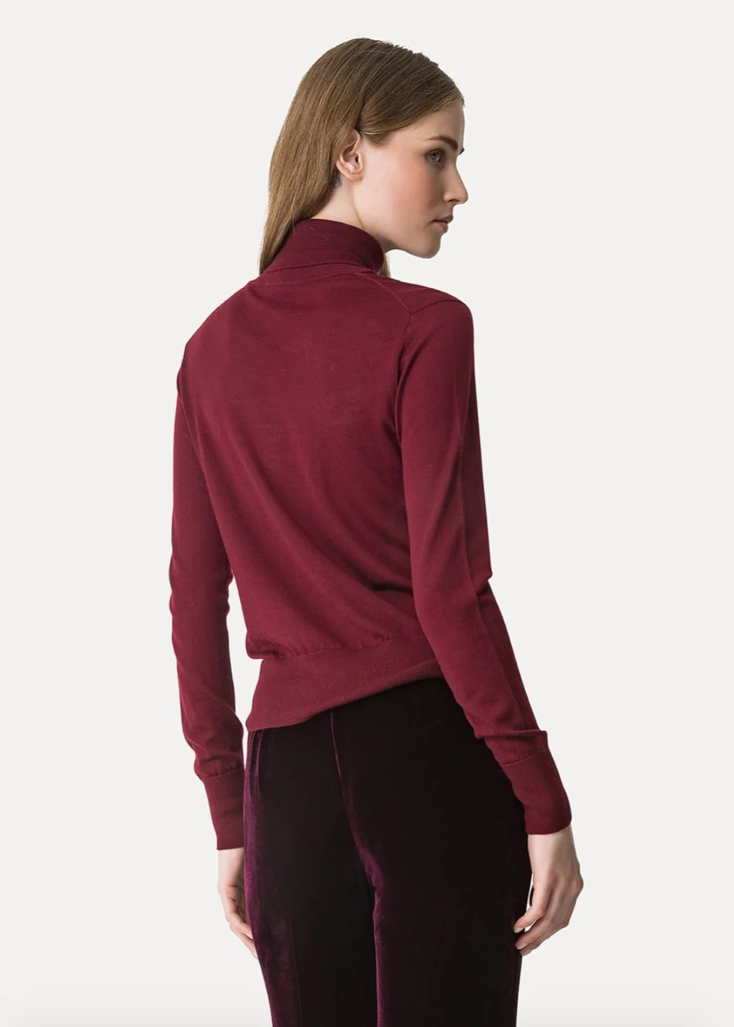 High–Neck Sweater in Superfine Merino Wool - Image 3
