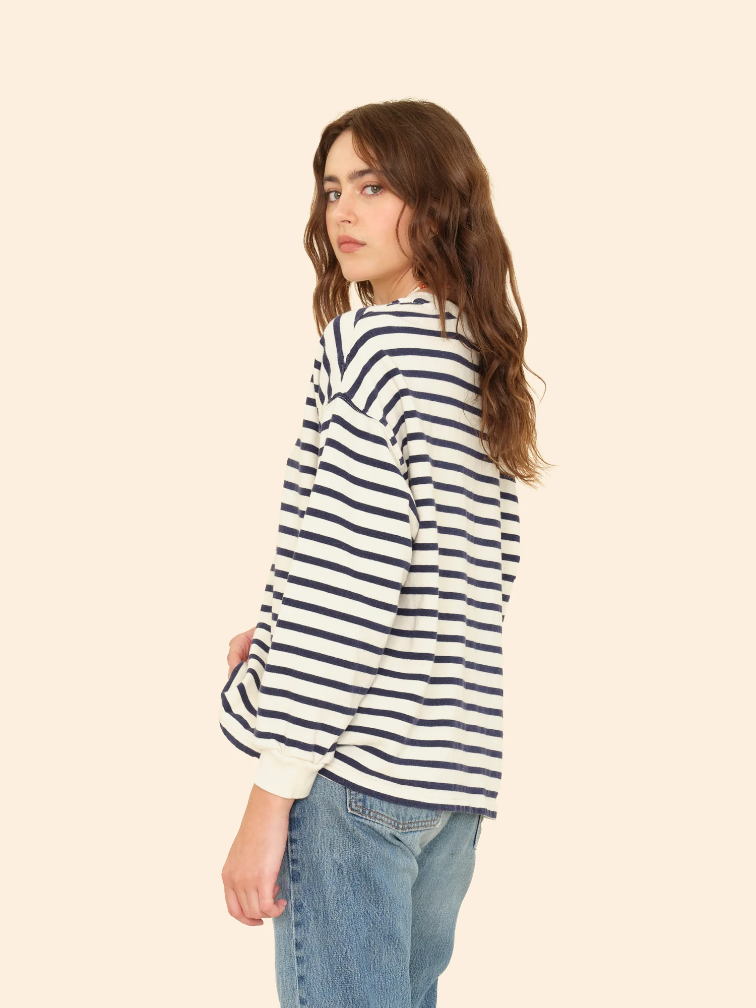 Honor Sweatshirt in Natural Stripe - Image 3