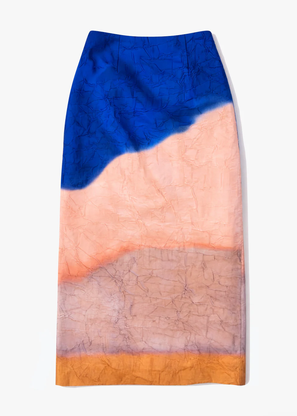 Inez Satin Pencil Skirt in Moontide