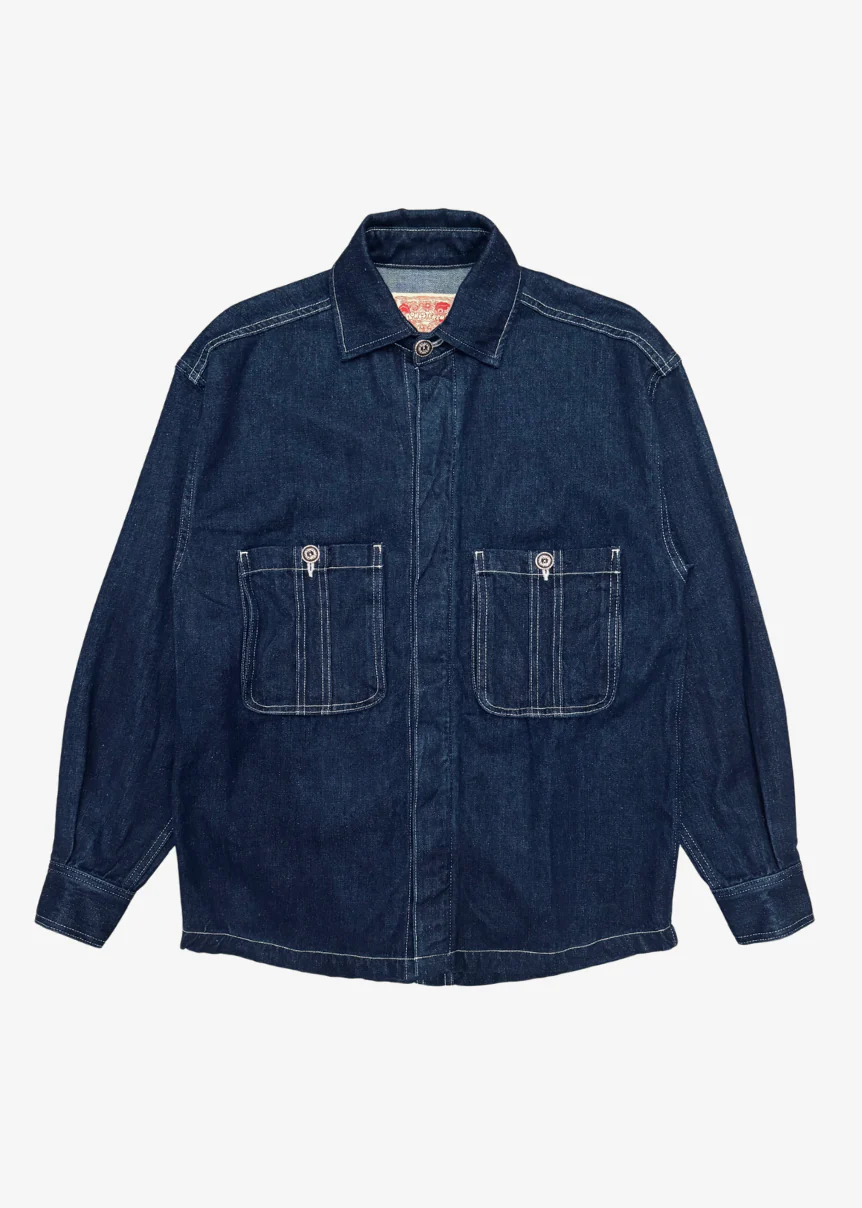 "Into the Mystic" Dark Rinse Hemp Denim Overshirt