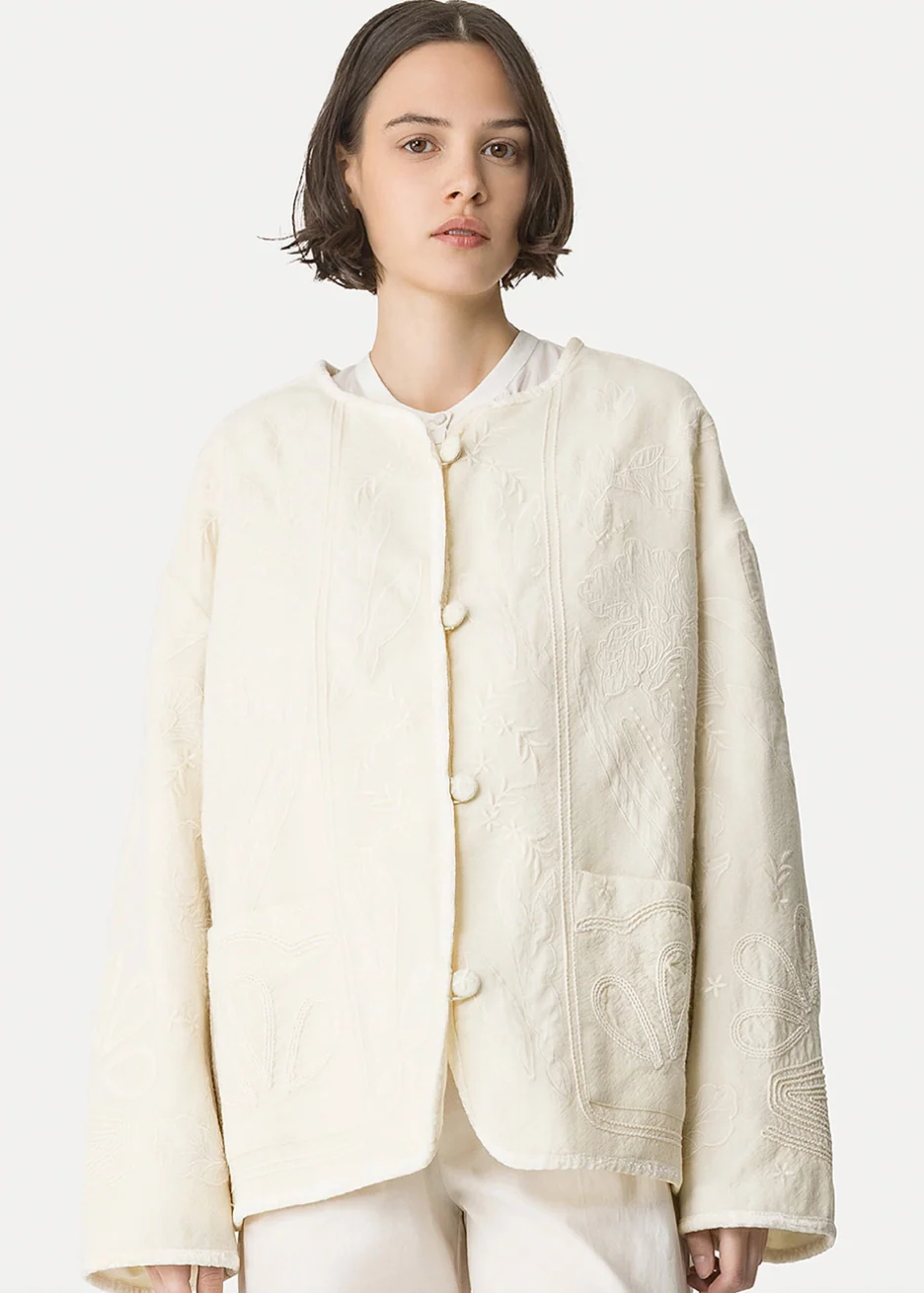 Iris Velvet Embroidered Blouson - Image 2