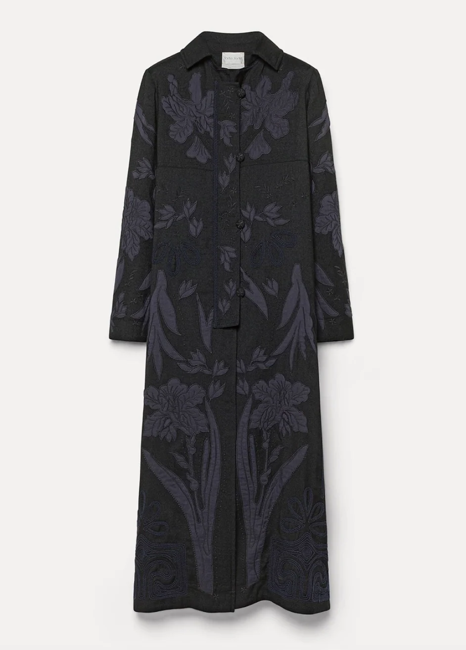 Iris Velvet Embroidered Coat