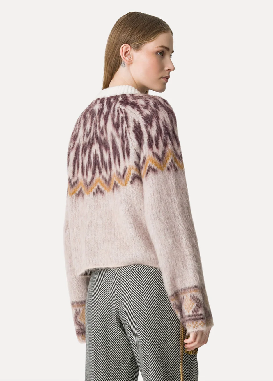 Jacquard Alpaca Wool Cardigan - Image 3