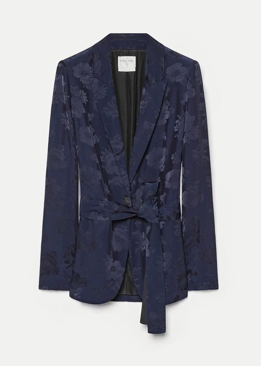 Jacquard Bouquet Jacket in Notte